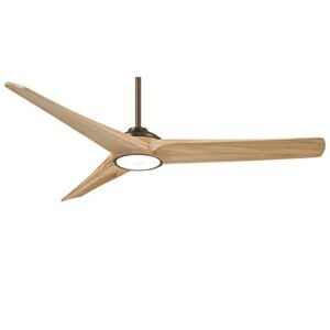 Minka-Aire F747L-HBZ/MP Timber 68 Inch Ceiling Fan with Integrated LED Light and DC Motor in Heriloom Bronze Finish and Maple Blades