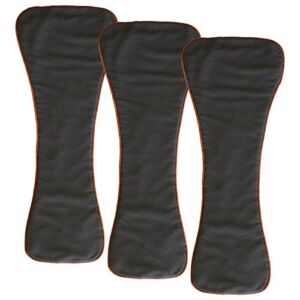 EcoAble 3-Pack Snap-in Charcoal Bamboo Inserts for Incontinence Cloth Diaper Covers Youth / Teen / Adult (3-Pack, Extended)