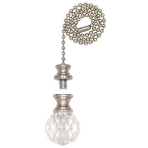 Westinghouse Lighting 1000100 Brushed Nickel Finish, Prismatic Glass Sphere Finial/Pull Chain
