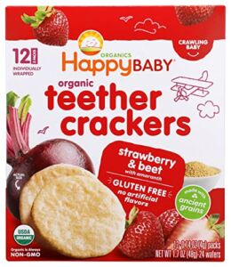 HAPPY BABY Organic Strawberry & Beet Teether Crackers, 1.7 OZ