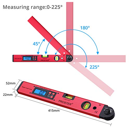 Proster 0~225° LCD Digital Protractor Spirit Level Angle Finder Gauge Meter for Carpenter Woodworking Home Decoration | The Storepaperoomates Retail Market - Fast Affordable Shopping