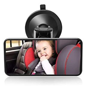 Feadem Baby Car Mirror Rear Facing – View Infant/Toddler in Back Seat – Shatterproof Safety Rear View Backseat Mirror 360 Degree Rotatable