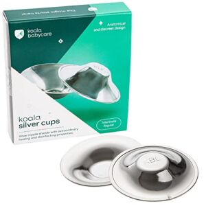 Koala Babycare The Original Silver Nursing Cups – Made in Italy – Protect and Soothe – Tri-Laminate Silver – Standard Size