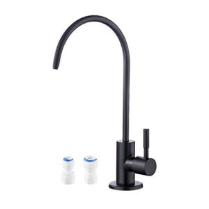 KES Black Reverse Osmosis Faucet RO Faucet Water Filter Faucet Non-Air-Gap Drinking Water Beverage Faucet Water Filtration System 304 Stainless Steel Matte Black, Z504CLF-BK