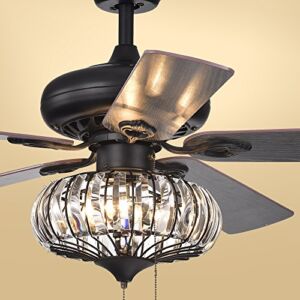 Warehouse of Tiffany CFL-8306 Ceiling Fan, 52″, Black