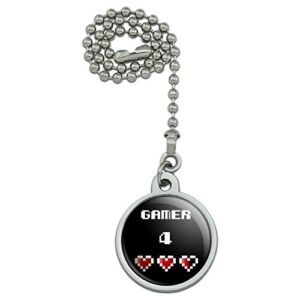 GRAPHICS & MORE Gamer 4 Life for Pixel Hearts Geek Ceiling Fan and Light Pull Chain