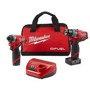 Milwaukee Electric Tools 2596-22 M12 Fuel 2Pc Kit – 1/2″ Drill & 1/4″ Hex Impact