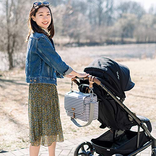 TWELVELittle On The Go Stroller Caddy 3.0 – Travel Style Diaper Bag, Messenger Diaper bag, Includes Stroller Clips and Changing Pad. Easy access to wipes. Stripe | The Storepaperoomates Retail Market - Fast Affordable Shopping