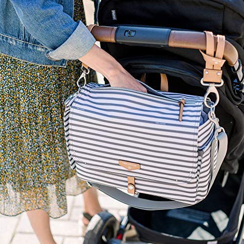 TWELVELittle On The Go Stroller Caddy 3.0 – Travel Style Diaper Bag, Messenger Diaper bag, Includes Stroller Clips and Changing Pad. Easy access to wipes. Stripe | The Storepaperoomates Retail Market - Fast Affordable Shopping