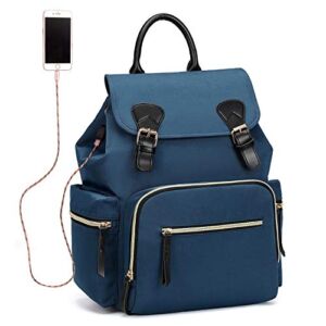 Qimiaobaby Diaper Backpack, Waterproof Nylon Baby Nappy Storage Bag (Blue)