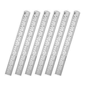 ZZTX Classic Ruler 12 Inch Stainless Steel Ruler Straight Edge Metal Rulers for Measuring Tool 6 Pack Set
