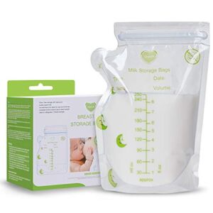 Breastmilk Storage Bags 110 Count 8 OZ 250ML Milk Freezer Bags for Breastfeeding Milk Storage Bag Leak Proof Double Zipper Seal