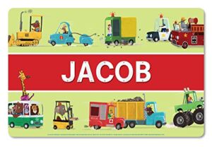 Personalized Placemat for Kids, Trucks – I See Me!