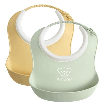 BabyBjörn Small Baby Bib 2 Pack, Powder Yellow/Powder Green, one Size (052042US) | The Storepaperoomates Retail Market - Fast Affordable Shopping
