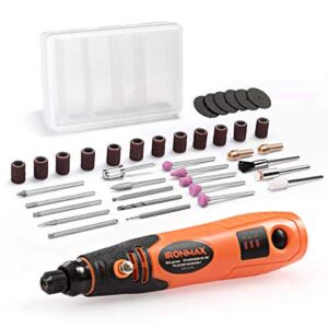 Goplus Cordless Rotary Tool Kit with 40 Accessories, Li-ion 3-Speed and USB Charging Multi-Purpose Rotary Tool Set, Perfect for Nail Polishing, Cutting, Wood Carving, Engraving, Polishing