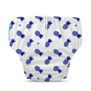 Charlie Banana Reusable Swim Diaper with Adjustable Drawstring, Soft and Snug Fit to Prevent Leaks, Pineapple, Large (20-27lbs)