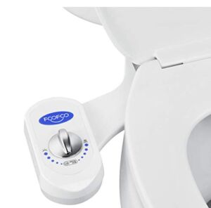 FOOFOO Bidet Fresh Water Spray Non-Electric Mechanical Self Cleaning Nozzles White for Toilet Attachment Easy to Install