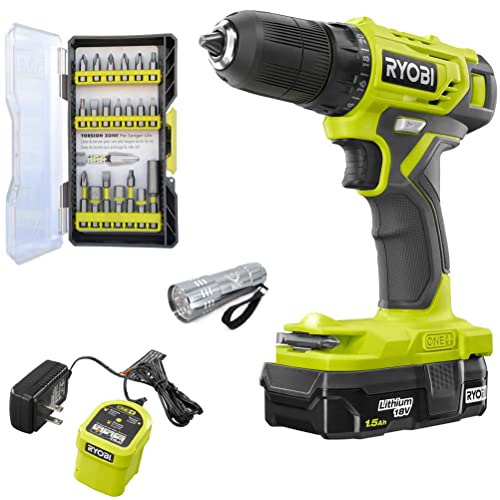 Ryobi Drill Kit Bundle, 18-Volt ONE+ Cordless 3/8 in. Drill/Driver with 1.5 Ah Battery, Charger, Drill bit set, and Buho Flashlight | The Storepaperoomates Retail Market - Fast Affordable Shopping