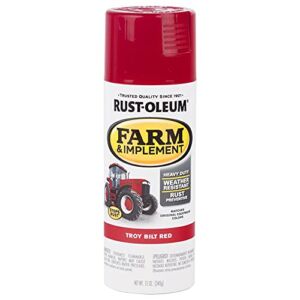Rust-Oleum 303473 Specialty Farm & Implement Spray Paint, 12 Oz, Gloss Troy Bilt Red