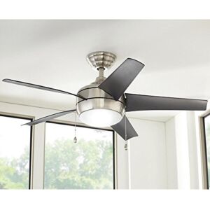 Windward 44 in. LED Indoor Brushed Nickel Ceiling Fan with Light Kit