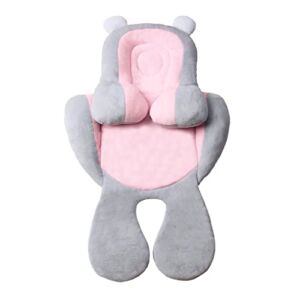 vocheer Baby Stroller Cushion, 2 in 1 Car Seat Insert Soft Baby Stroller Liner Pram Head and Body Support Pillow for Newborn, Pink