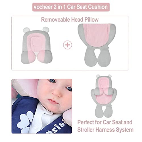 vocheer Baby Stroller Cushion, 2 in 1 Car Seat Insert Soft Baby Stroller Liner Pram Head and Body Support Pillow for Newborn, Pink | The Storepaperoomates Retail Market - Fast Affordable Shopping
