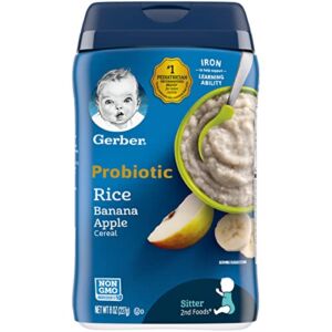 Gerber Baby Cereal, 2nd Foods Probiotic, Rice Banana Apple, 8 Ounce