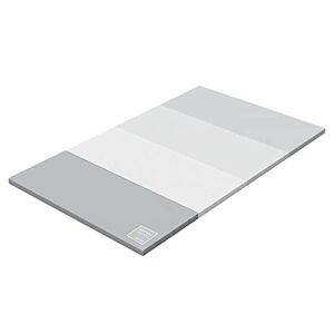 ALZIP MAT Eco Color Folder Urban, Folding Baby Play Mat Eco-Friendly Non-Toxic Non-Slip Reversible Waterproof (XG (110×55 inch), Milk Grey)