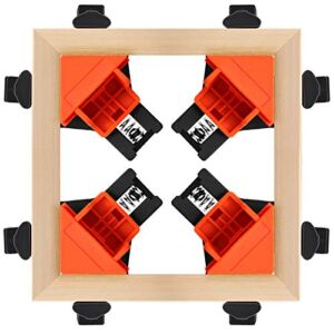Corner Clamps 90 Degree Right Angle Clamps, 4 PCS Adjustable Woodworking Clamps for Welding, Drilling, Furniture Repair Connection, Making Cabinets Wood Boxes Drawers Photo Frames Crafting Projects