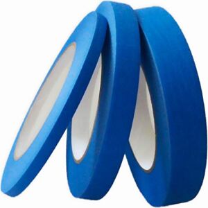 DoAy Blue Painters Tape 1/4″ 1/2″ 3/4″ x 60 yd, Multi Size Pack – Painting & Masking Tape – Easy and Clean Removal – Multi Surface Use – ISO 9001 Worldwide Quality – Leaves No Residue Behind