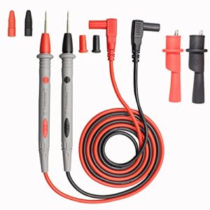 DARKBEAM Multimeter Test Leads Kit with Alligator Clips and Plunger Test Wire, Silicone Material Resistant to high Temperature and Low Temperature, Hooks Test Probes 1000V 20A CAT III, Pointed