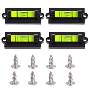 4Pcs RV Standard Levels with Screw Bubble Spirit Level for Leveling Camera Tripod, Turntable, Phonograph, RV, Motorhome, Camping, Travel Trailer, Frame