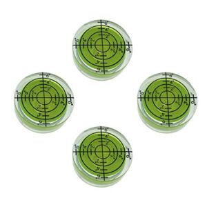 32mm Circular Bubble Spirit Level BY GFNT for Tripod, Phonograph, Turntable Etc (4PCS Green)Magnetic section 32x12mm ( Magnetic section)