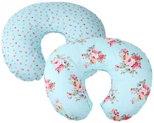 Floral Nursing Pillow Cover Set 2 Pack 100% Cotton Soft Hypoallergenic Slipcovers for Breastfeeding Moms Baby Girl Boy Fits On Infant Nursing Pillow by Knlpruhk