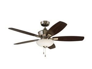 Luminance CF825BS Kathy Ireland Home Lindell LED Ceiling Fan with 5 Reversible Blades, 52 Inch | Integrated Dimmable Lighting Fixture | Semi Flush Mount with 4.5-Inch Downrod, Brushed Steel