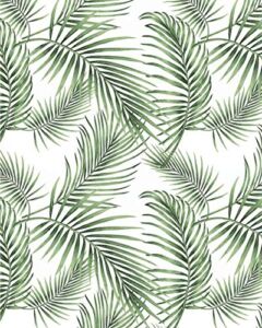 Tropical Palm Wallpaper Rainforest Leaves Wall Paper Jungle Wallpaper Self Adhesive Wallpaper Peel and Stick Wallpaper Green Wallpaper Removable Wallpaper Vinyl Jungle Wallpaper 17.7”×78.7”