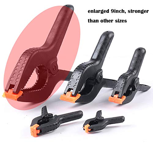 ONDY 2 Pack Of 9” Large Spring Clamps Heavy Duty Nylon Muslin Woodworking Clamps Photo Studio Backdrops Backgrounds Clamps Set, the Jaws Have a Maximum Opening of 4″ | The Storepaperoomates Retail Market - Fast Affordable Shopping