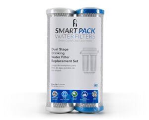 Dual Stage Drinking Water Replacement Filter Set, Standard 10″, Filters Sediment, VOC, Mercury, Lead, Cysts