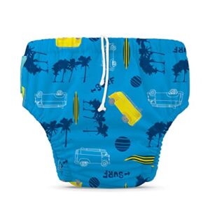 Charlie Banana Reusable Swim Diaper with Adjustable Drawstring, Soft and Snug Fit to Prevent Leaks, Malibu, X-Large (27-44lbs)
