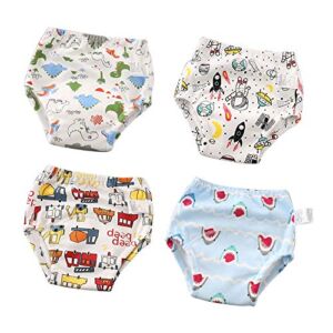 Baby Cotton Training Pants 4 Pack Padded Toddler Potty Training Underwear Girls Boys 12M,2T,3T,4T
