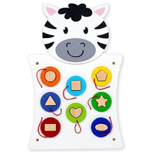 LEARNING ADVANTAGE Zebra Activity Wall Panel – Toddler Activity Center – Wall-Mounted Toy for Kids Aged 18M+ – Decor for Bedrooms and Play Areas