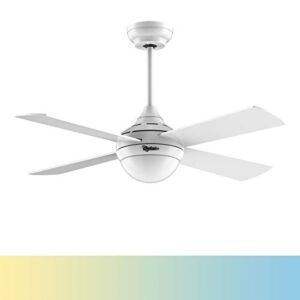 Ovlaim 48 Inch Modern DC Motor Ceiling Fan with Dimmable LED Light & Remote Control,White