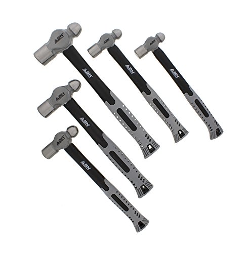ABN Ball Pein Hammer 5-pc Set – 8, 12, 16, 24, 32 oz – Fiberglass & Carbon Steel for Metal Rivet, Chisel, Punch | The Storepaperoomates Retail Market - Fast Affordable Shopping
