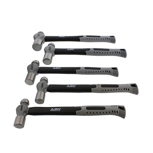 ABN Ball Pein Hammer 5-pc Set – 8, 12, 16, 24, 32 oz – Fiberglass & Carbon Steel for Metal Rivet, Chisel, Punch | The Storepaperoomates Retail Market - Fast Affordable Shopping