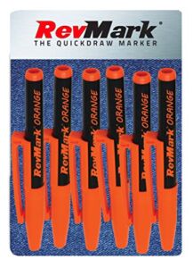 RevMark Bright Series Industrial Marker – 6 Pack – Made in USA – Replaces paint marker for metal, pipe, pvc – ORANGE