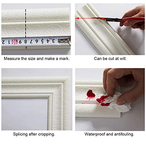 Cozylkx 90″x 3″ Self Adhesive Flexible Foam Molding Trim, 3D Sticky Decorative Wall Lines Wallpaper Border for Home, Office, Hotel DIY Decoration, White | The Storepaperoomates Retail Market - Fast Affordable Shopping