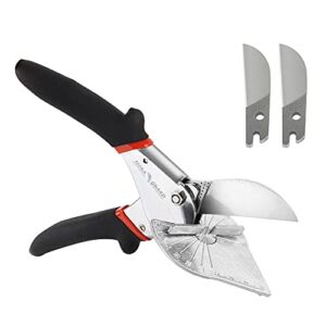 FLORA GUARD Miter Shears – Multifunctional Trunking Shears for Angular Cutting of Moulding and Trim, Hand Tools, Including 2 Spare Blades