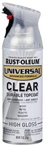 Rust-Oleum 302110 Universal All Surface Clear Topcoat Spray, 11 oz, High Gloss Clear