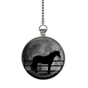 Horse Corral Moon Glow in the Dark Fan/Light Pull Pendant with Chain
