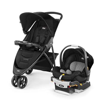 Chicco Viaro Quick-Fold Travel System, Includes Infant Car Seat and Base, Stroller and Car Seat Combo, Baby Travel Gear | Black/Black | The Storepaperoomates Retail Market - Fast Affordable Shopping